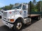 1998 International 8100 Flat Bed w/ Forklift Carrier