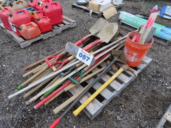 Lot of Shovels, Pick Axes and Sledge Hammers