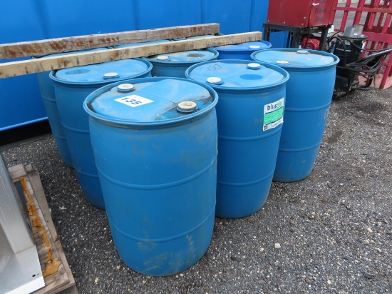 Lot of 9 Plastic 55 Gallon Drums