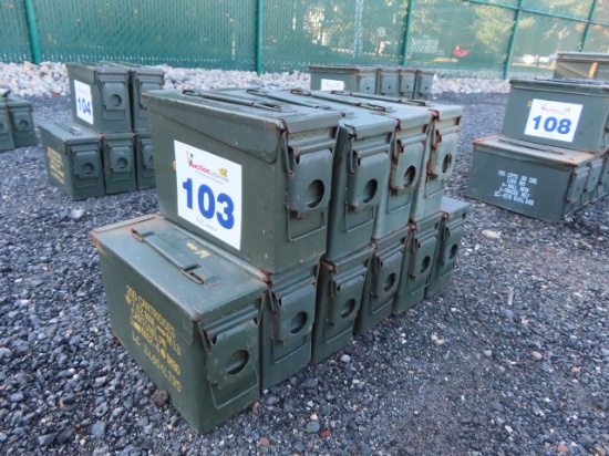Lot of 10 7.62mm Empty Ammo Cans