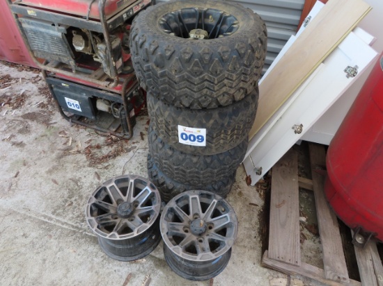 Lot of 4 Golf Cart Wheels and Tires