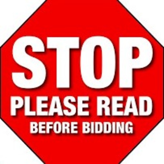 STOP! PLEASE READ BEFORE BIDDING