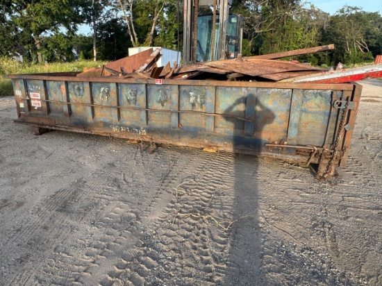 Steel Scrap and Equipment Parts in Roll-Off Container