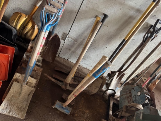 Assorted Sledgehammers, Picks and Digging Tools