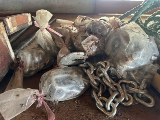 Assorted Heavy Chain, Hooks and Rigging Hardware
