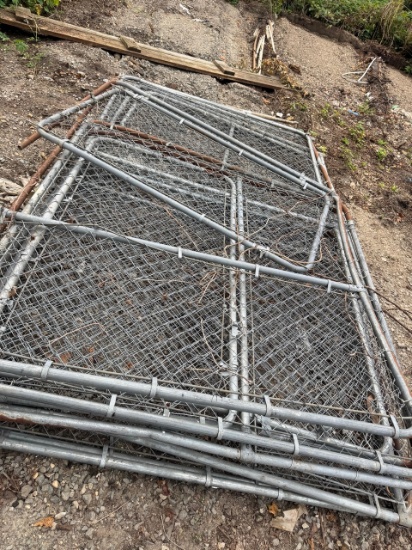 Mixed Lot of Galvanized Fence Panels and Snow Plow Components