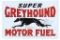 Petroliana Sign, Greyhound Motor Fuel, embossed tin,