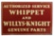 Automotive Sign, Whippet & Willys-Knight Service &