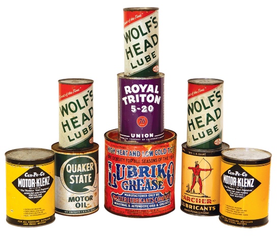 Petroliana (9), automotive lubricant cans: 3 Wolfs