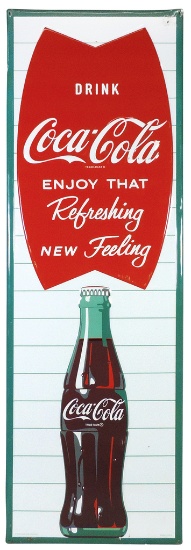 Coca-Cola Sign, Refreshing New Feeling, embossed tin