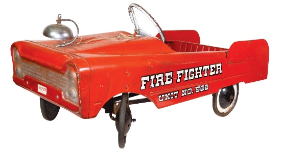 Child's Pedal Car, Murray Fire Fighter Unit 508, Good