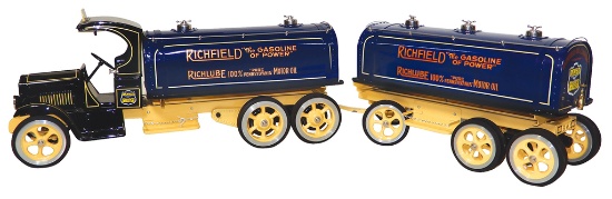 Toy Tanker Truck w/Trailer, Richfield Oil, mfgd by