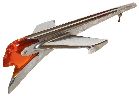Automotive Hood Ornament, Pontiac, 1947-48, chrome &