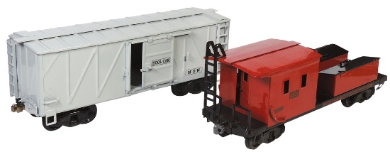 Toy Buddy L Outdoor Railway cars (2), tool car &