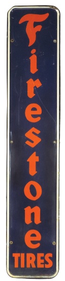 Automotive Sign, Firestone Tires, self-framed metal vertical,