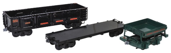 Toy Buddy L Outdoor Railroad cars (3), Flat Car, Side