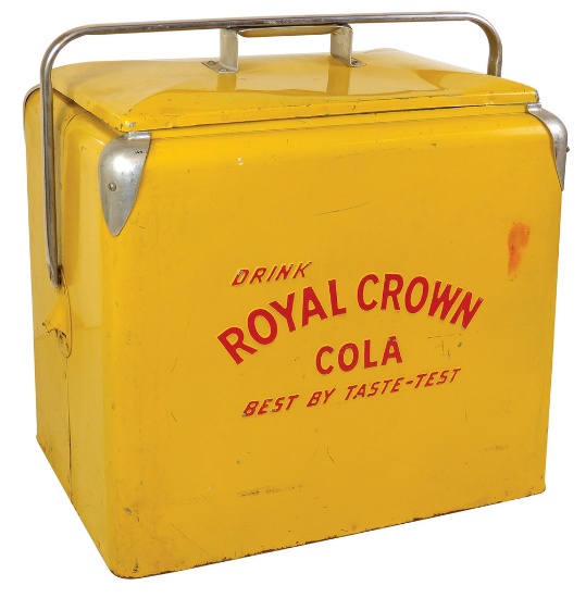 Picnic Cooler, Royal Crown Cola, embossed metal w/orig