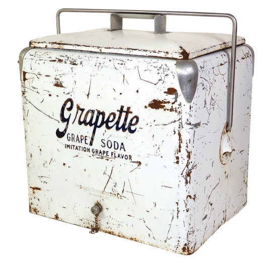Picnic Cooler, Grapette, embossed panels, mfgd by