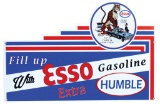Petroliana Sign, ESSO Gasoline, heavy enamel paint on