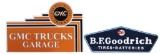 Automotive Signs (2), GMC Trucks Garage & B.F. Goodrich