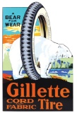 Automotive Sign, Gillette Cord Fabric Tire, A Bear for