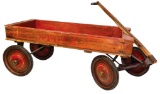 Child's Coaster Wagon, Big Stutz, wood & metal w/orig