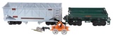 Toy Buddy L Outdoor Railroad cars (3), pressed steel,