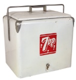 Soda Fountain Ice Chest, 7Up, embossed panels, by