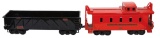 Toy Buddy L Outdoor Railroad Gondola & Caboose, pressed