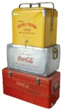 Picnic Coolers (3), Coca-Cola (2) & RC Cola, all