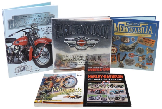 Motorcycle Books (5), all Harley-Davidson; The Complete Catalog of H-D & Ha