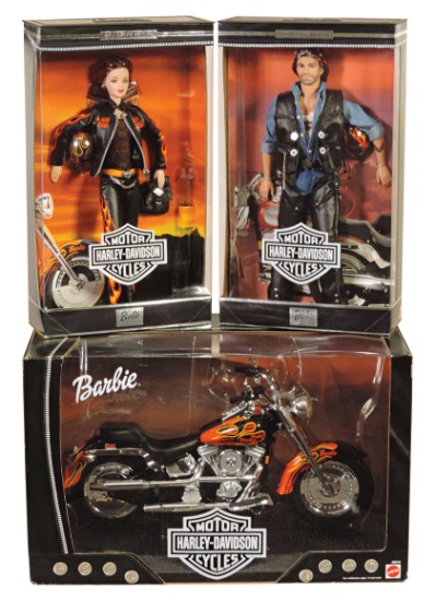 Harley-Davidson Barbie, Ken & Motorcycle (3), 1998 Barbie, 1999 Ken & 2000