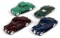 Metal cars (4), incl Green Tucker made by Dinky, Exc cond, 5'' L.