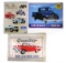 Garage Signs (3), Tin Litho, Chevy & Ford trucks & an embossed 