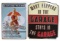 Nostalgic Garage Signs (2), Tin Litho, one die-cut & embossed, New cond, la