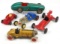 Vintage Toy Race Cars (5), including tin-litho, plastic & a reproduction ca