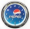 Pepsi Neon Clock, white neon w/quartz battery mechanism, VG working cond, 1