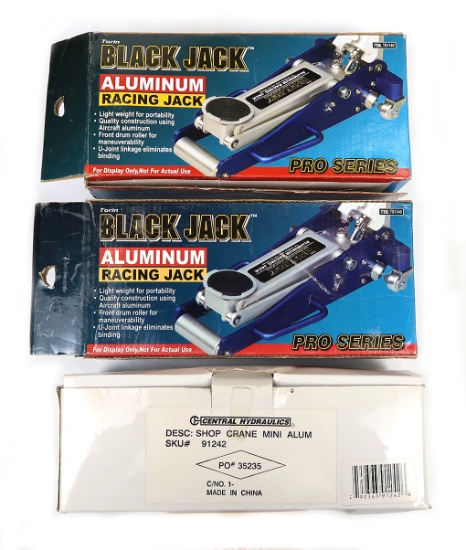 Central Hydraulics Mini Aluminum Shop Crane & (2) Torin Black Jack Aluminum