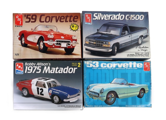 Toy Scale Models (4), Ertl, Bobby Allison's 1975 Matador, 1953 Chevy Corvet