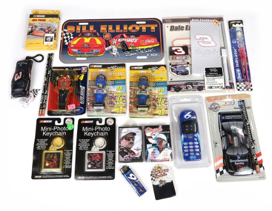 Nascar Collectibles (20), incl bobbleheads, playing cards, switch plates, m