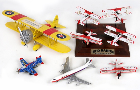 Airplane Models (8), incl Stearman Red Baron squadron &  Liberty Classic w/