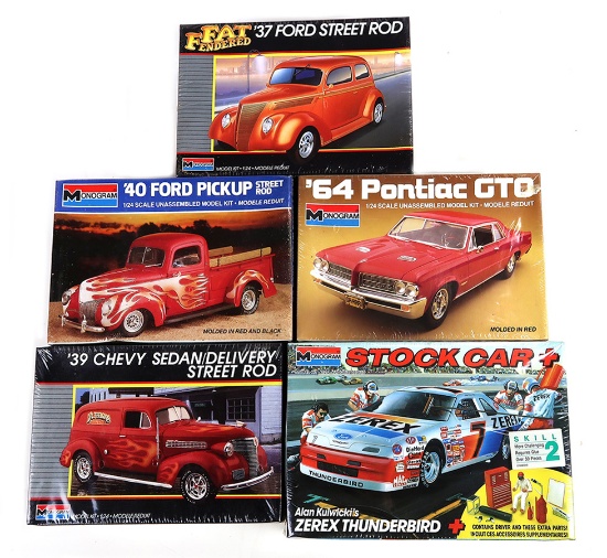 Toy Scale Models (5), Monogram, 1964 Pontiac GTO, 1940 Ford Pickup Street R