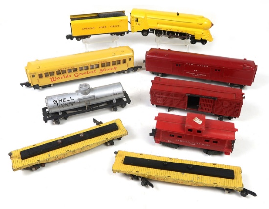 Toy Train (9), American Flyers Circus Flat Car No Cages Included (2), Ameri
