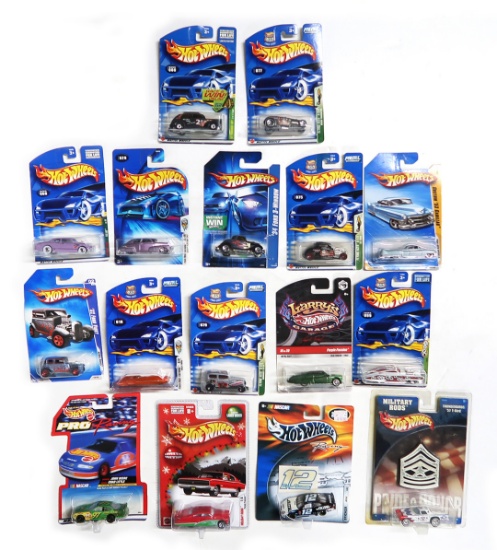 Hot Wheels Miniatures (16),  mostly Street Rods, die-cast, Mint in bubble p