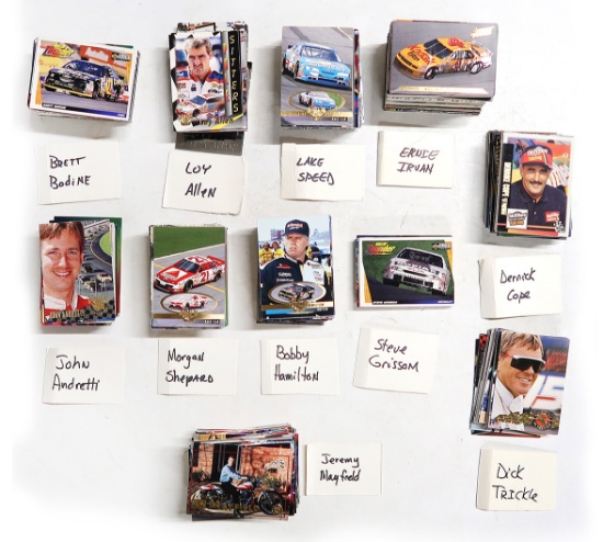 Nascar Trading Cards, over 700 by Finishline, Upper Deck and others, Exc co