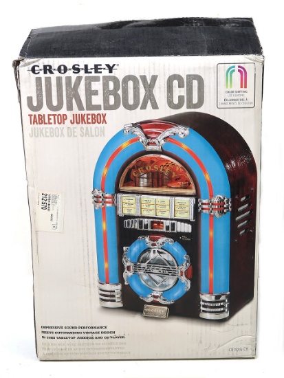 Crosley Table Top Jukebox CD with am/fm radio & led lights, Exc working con