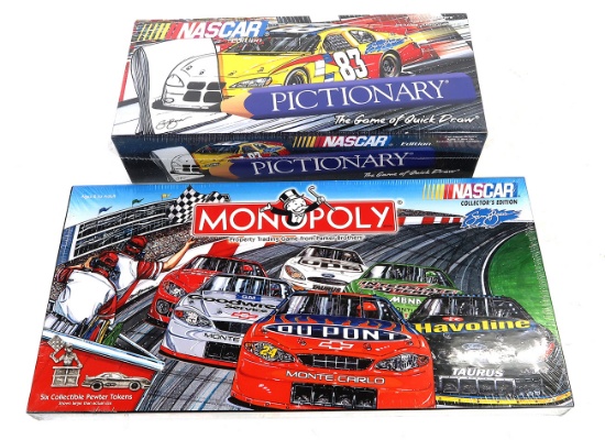 NASCAR (2), Pictionary Game & Monopoly Game, New in Boxes, 20" L.