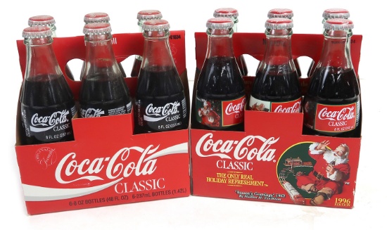 Collectibles (2), 1996 Coca-Cola 8 oz. 6-Pack Bottles Season's Greetings 19