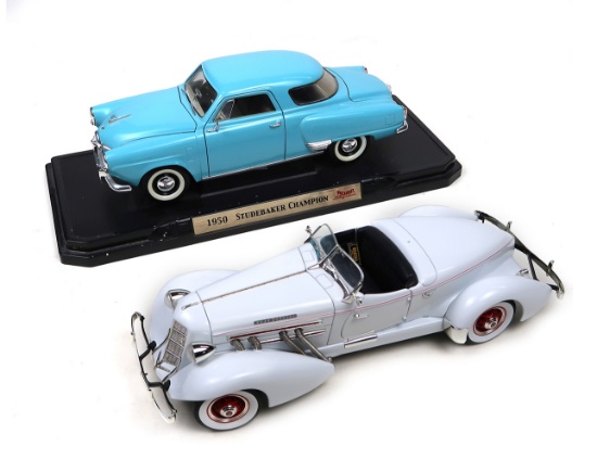 Toy Scale Models (2), 1935 Auburn Boattail Speedster & 1950 Studebaker Cham