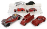 Metal Cars (7), incl Silk Toys, Hubley & unmarked, Good cond or better, lar